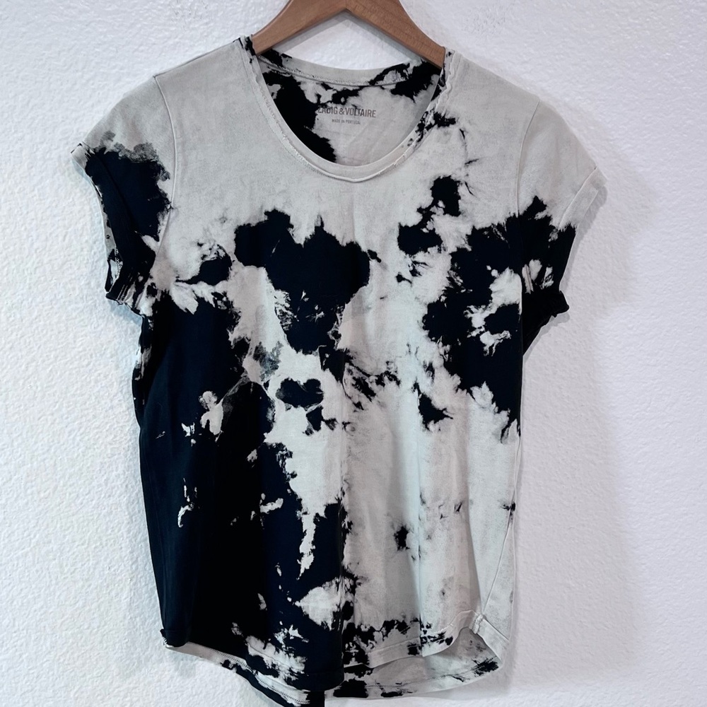 Zadig & Voltaire Black and White Short Sleeve Tee